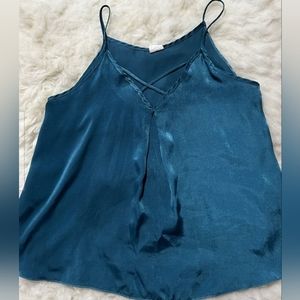 Style Biz Women's Camisole, Size Medium. Teal Blue with Shimmer.